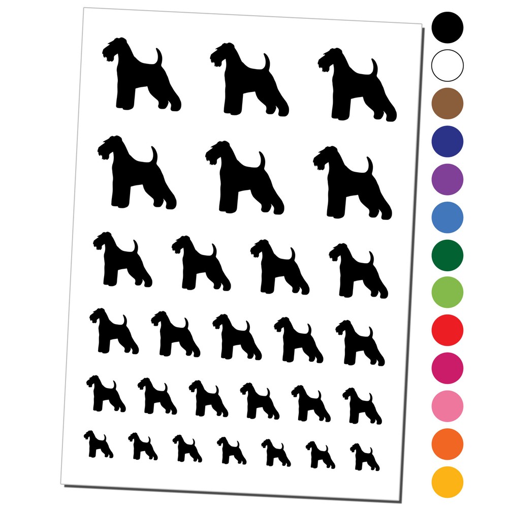 Welsh Terrier Dog Solid Temporary Tattoo Water Resistant Set Collection