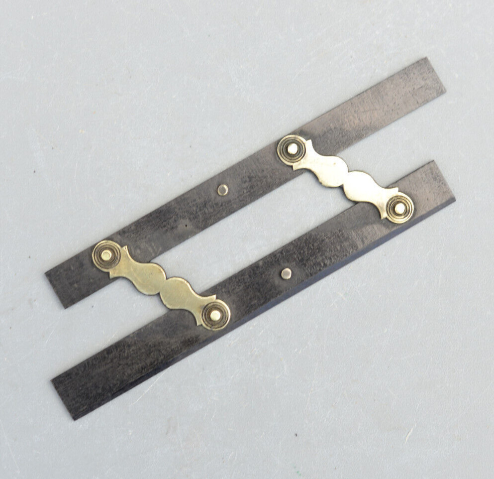 Vintage Ebony Brass Parallel Ruler Maritime Technical Drawing Architect 6''