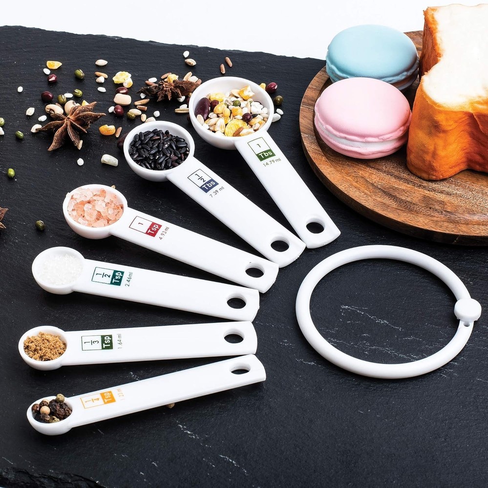 Fox Run 6-Piece Plastic Measuring Spoon Set White (4826)