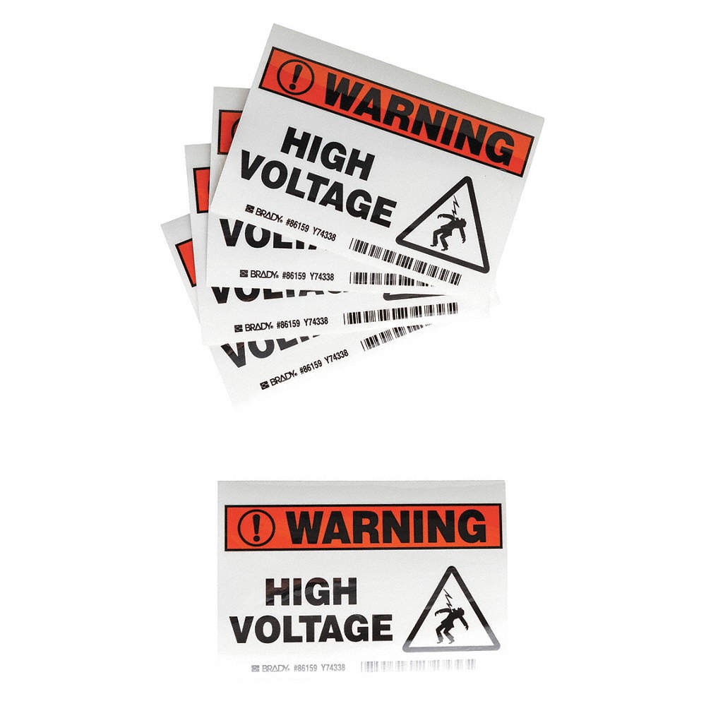 BRADY 86159 Label,3 1/2 inx5 in,Polyester,PK5 3XAL2