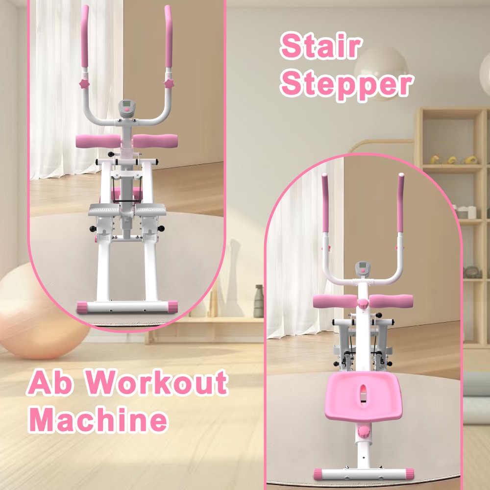 Multifunctional 2-In-1 Stair Stepper Ab Workout Machine