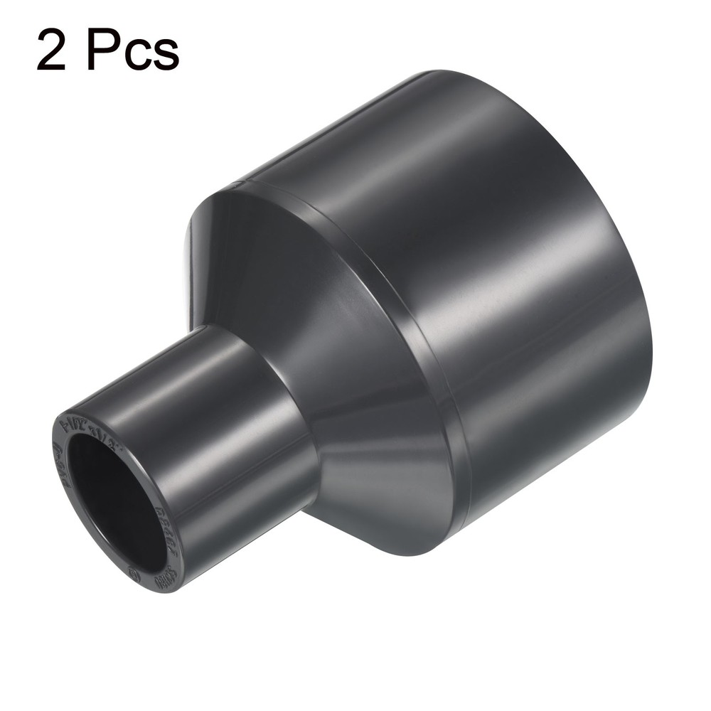 UPVC Fitting Pipe Reducer 1-1/2" x 1/2" 2pcs Straight Coupling