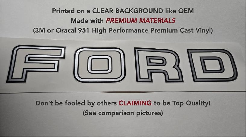 TAILGATE DECAL fits 1992-1996 OBS Ford F150. F250, F350 Premium Materials