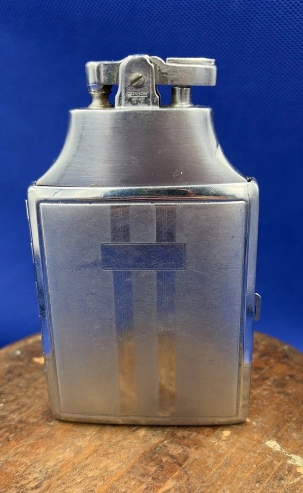 Vintage MCM Ronson Mastercase Cigarette Case Lighter Silver Tone Untested