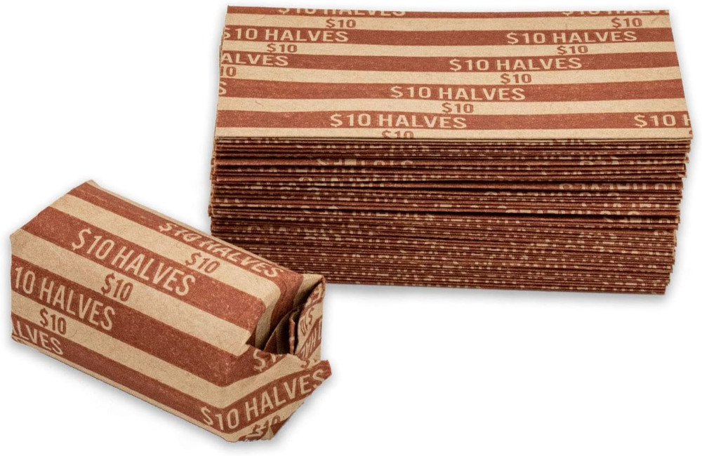 Half Dollar Coin Wrappers 100 Flat Striped Coin Wrappers
