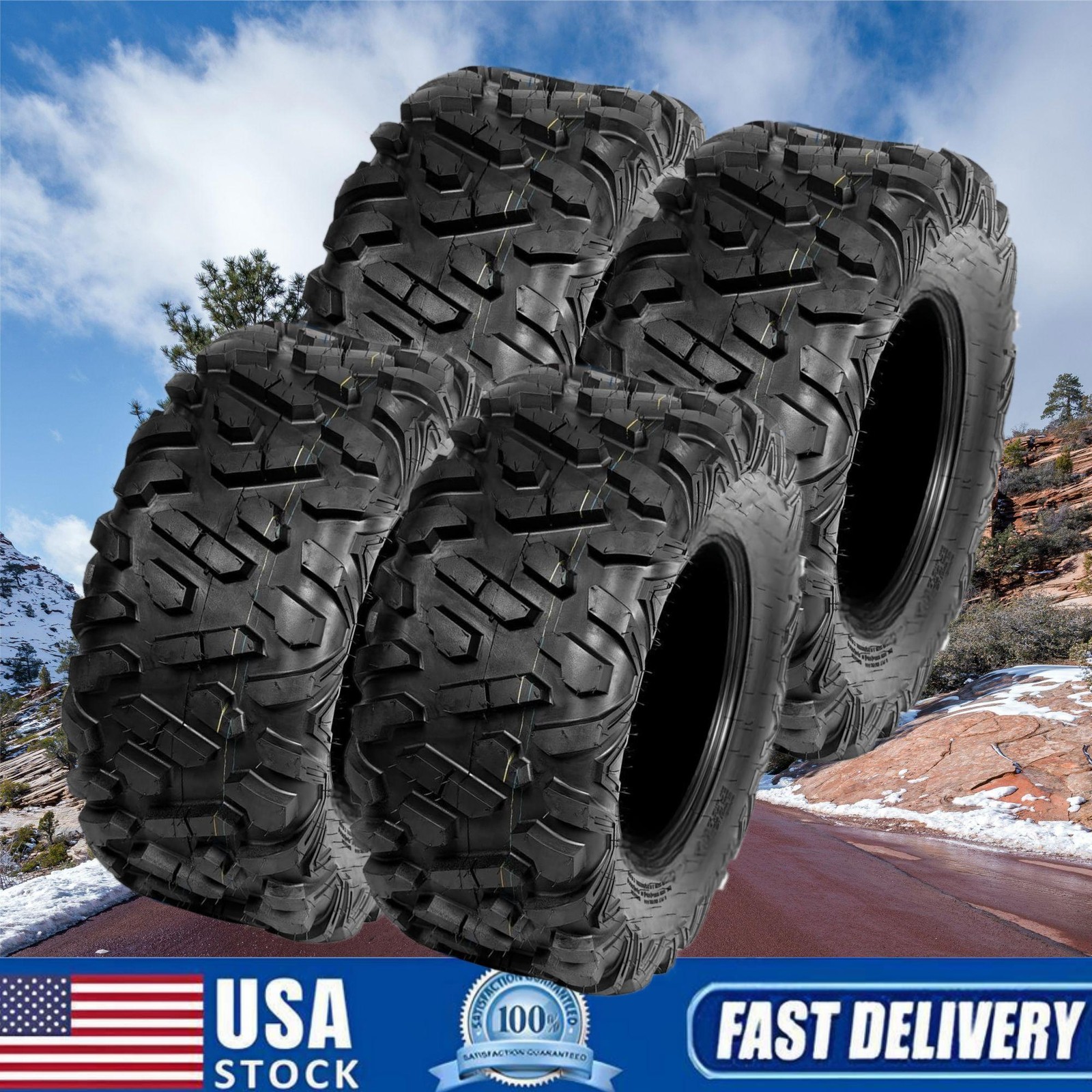 4pcs 26x9-14 26x11-14 Front Rear ATV UTV Tires 26x9x14 26x11x14 6 Ply Mud Tires