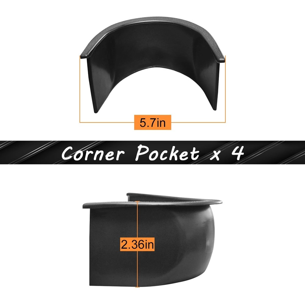 Pool Table Pocket Liners 6 Pc Billiards Liners Replacements 4 Corner 2 Side P...