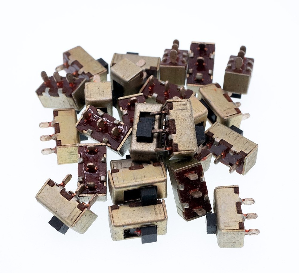 25pcs SPDT PCB Mount 3-pin 2 Position Miniature Slide Switch