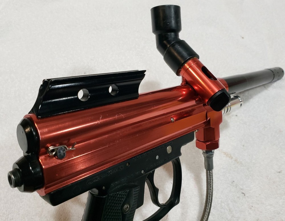 SHARP Red Java Spyder Compact Semi Auto Paintball Gun and Barrel WORKS GREAT