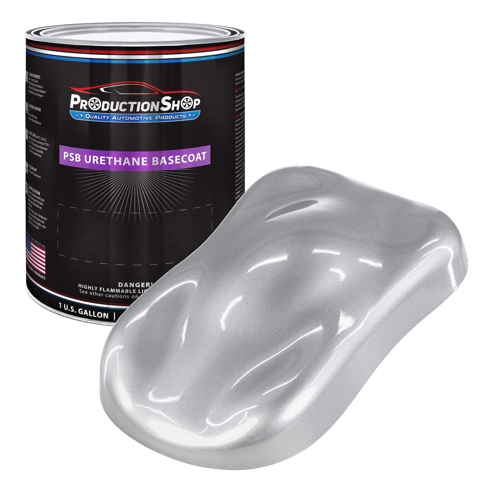 ProductionShop 1 Gallon Bright Silver Performance Basecoat Auto Paint