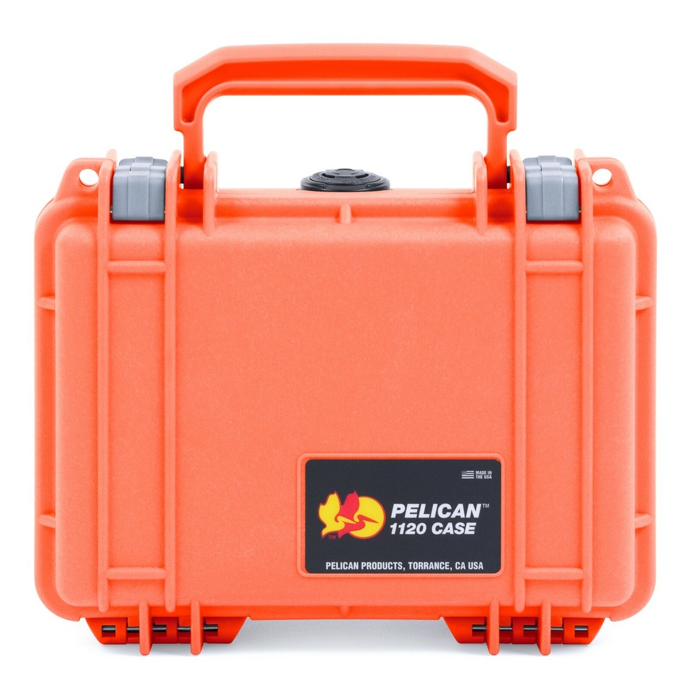 Orange & Silver Pelican 1120 case. With Foam
