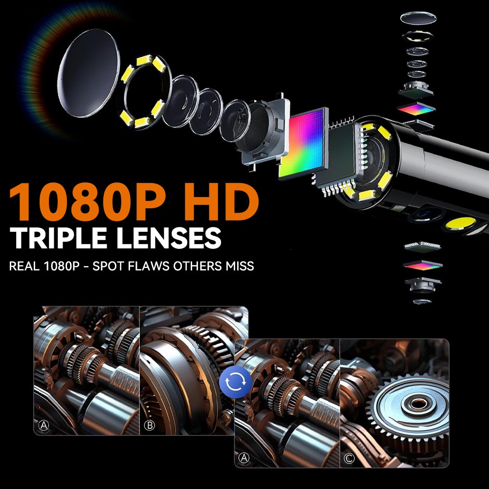 BestPrice! 2-Way 360° Endoscope W/Light Industrial Articulating Borescope Camera