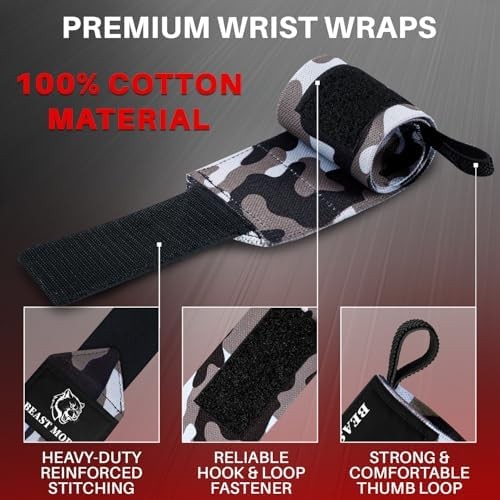 Heavy duty wrist wraps for weightlifting
