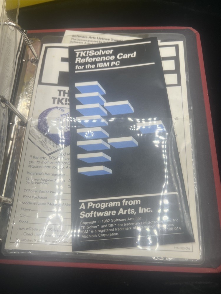 IBM PC Software: TK! SOLVER 1.2 From Software Arts DOS Vintage