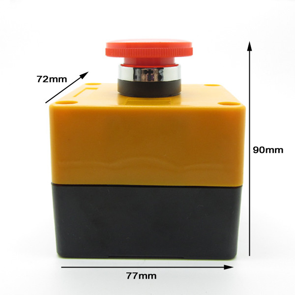 Power Emergency Stop Red Push Button Switch NO NC Latching with Waterproof Box