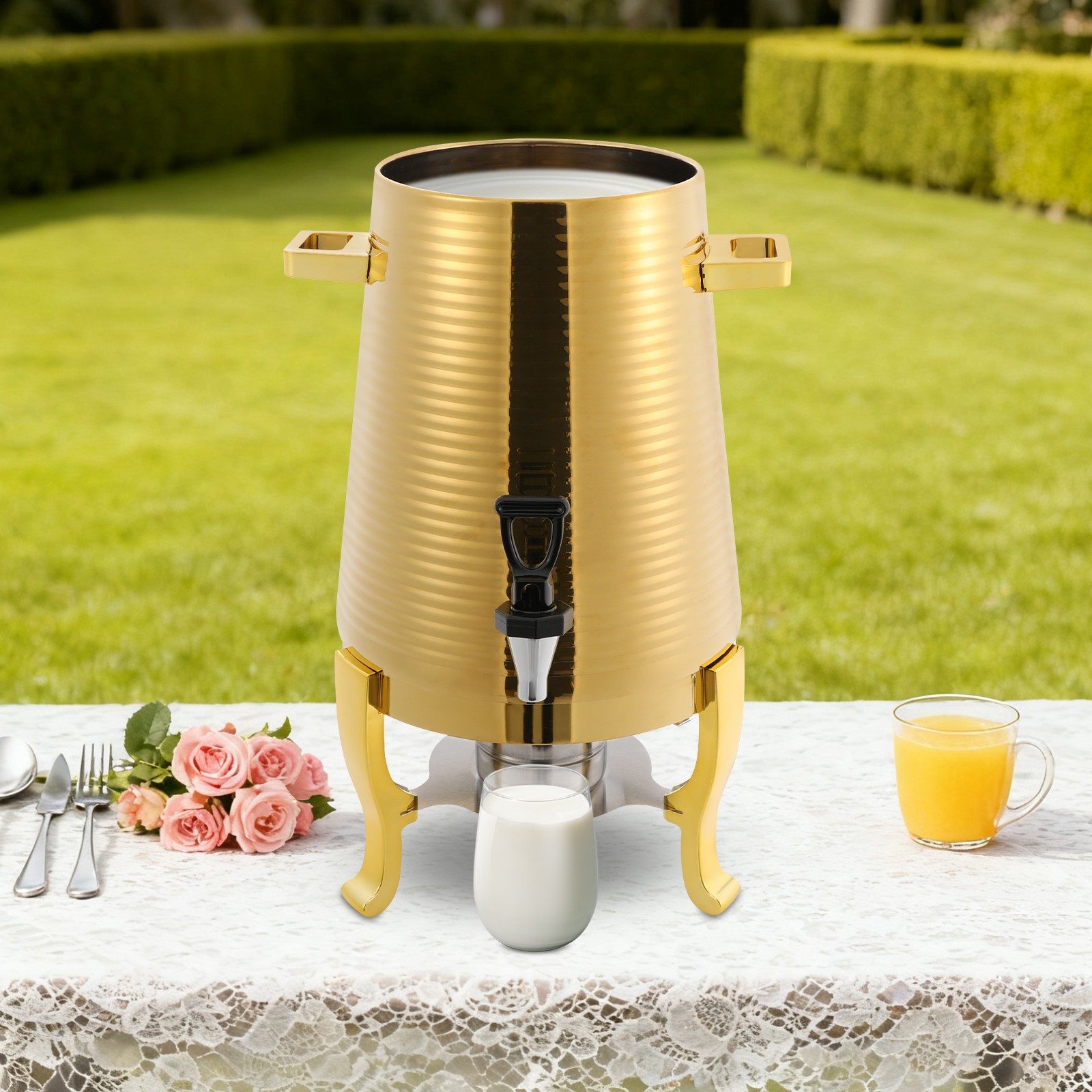 Beverage Dispenser 13L Stainless Steel Hot Drink Dispensing Container with Stand