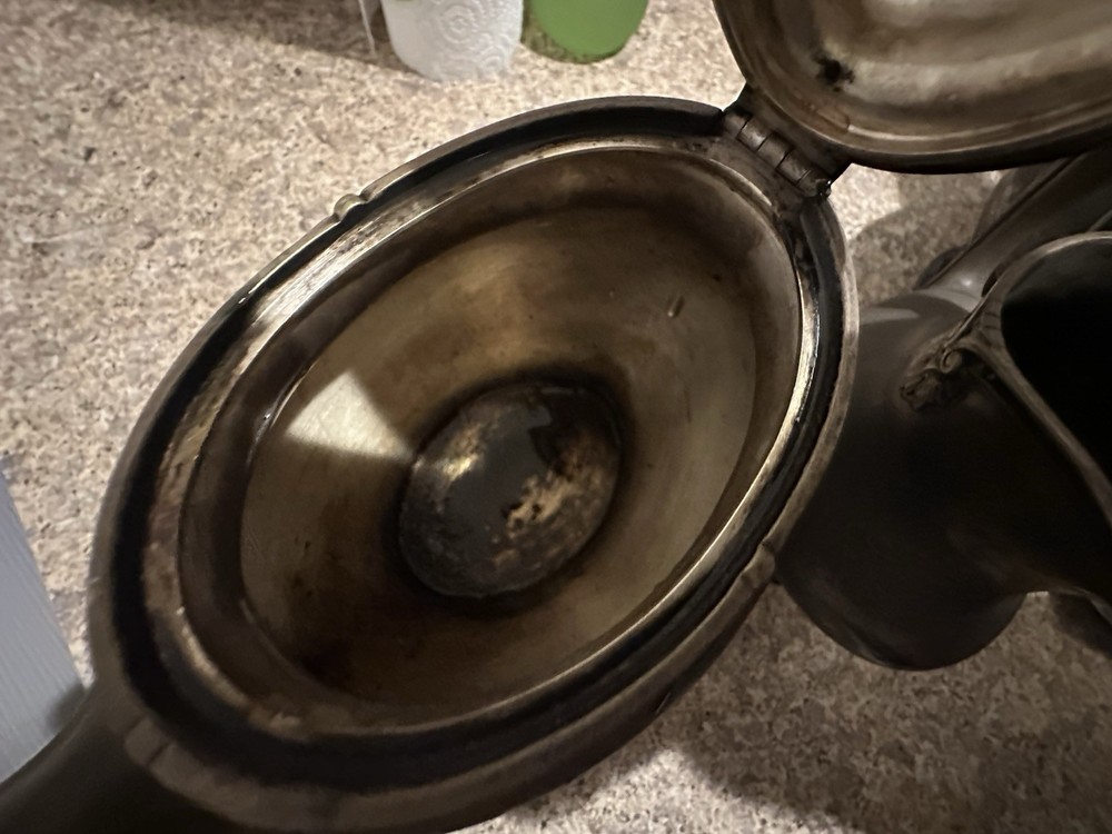 Vintage Antique Handcrafted, Silver Plated Pottery Set