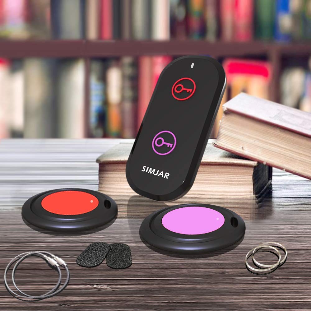 Basic Key Finder with 2 Receivers & 1 Remote, Simjar Wireless Remote Control...