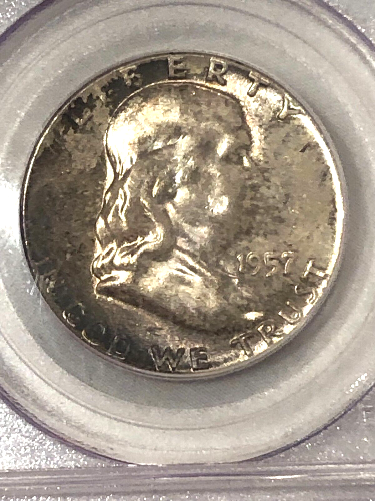 1957 Franklin Half Dollar PCGS MS65FBL Cert# 7950134