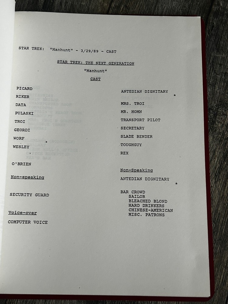 STAR TREK Script The Next Generation Manunt 2nd Revised Final Draft Mar 29 1989