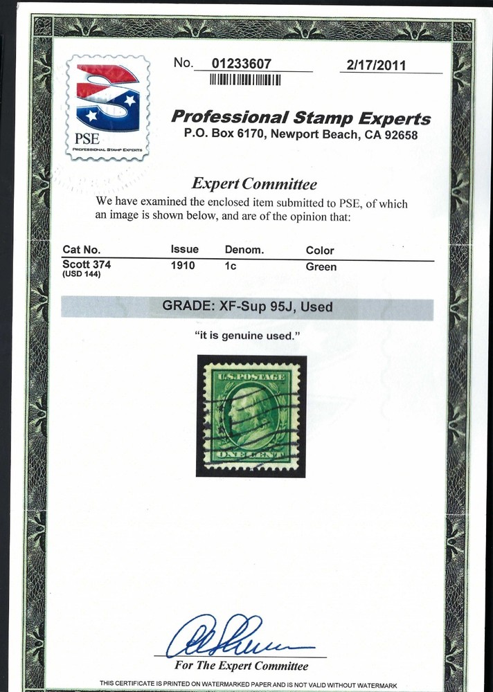 374 PSE GRADED "95 JUMBO"