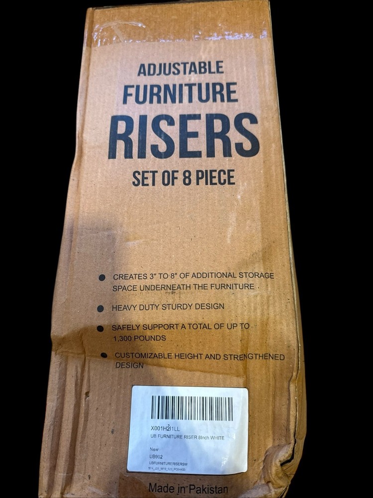 Utopia Bedding UB936 Adjustable Furniture Risers 3-8” - Brown