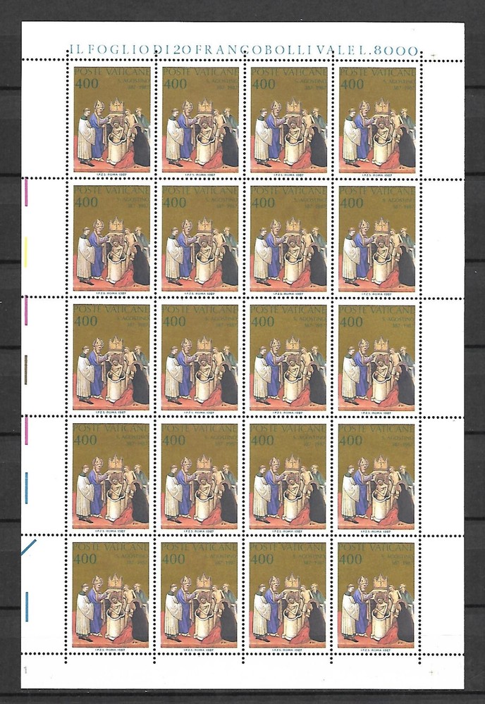 (FS232) Vatican 1987 St Augustine Full Sheets MNH