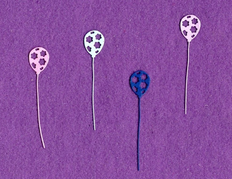 BALLOONS # 5 die cuts scrapbook cards