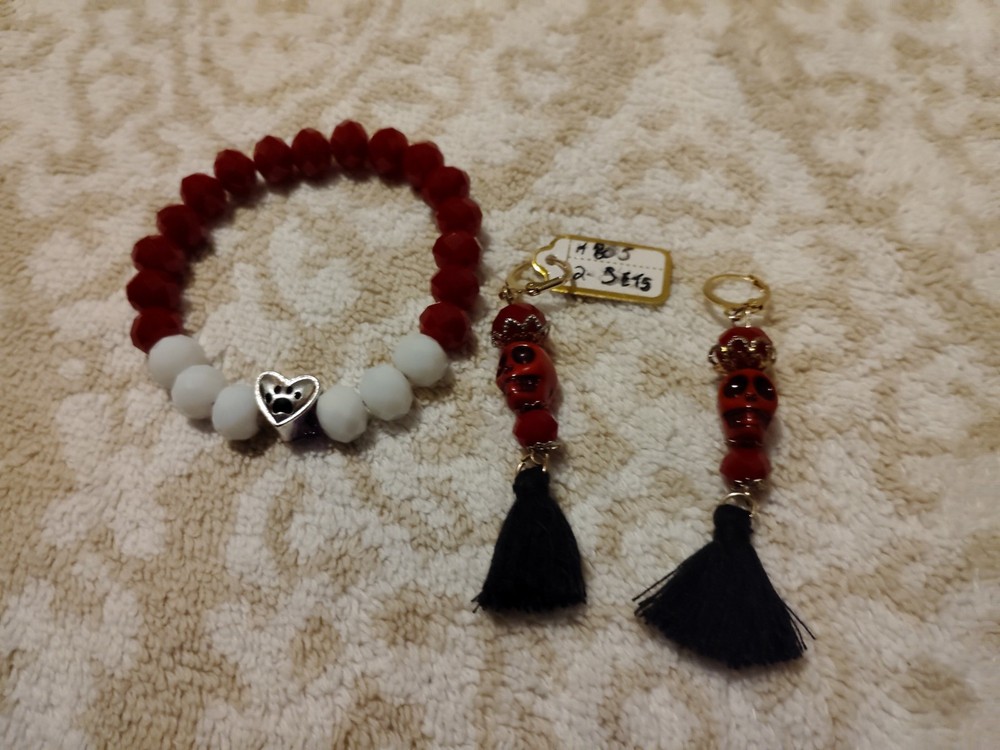 Two Sets Handcrafted Bracelets With Earrings (Fits Most)