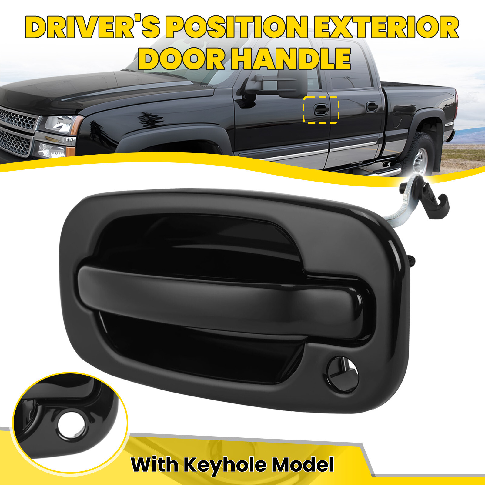 New Front Driver Side Exterior Door Handle For Silverado Sierra 1999-2006