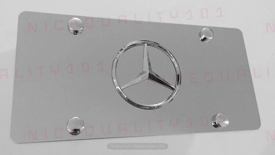 3D Mercedes Benz Front Stainless Steel Finished License Plate Frame Holder