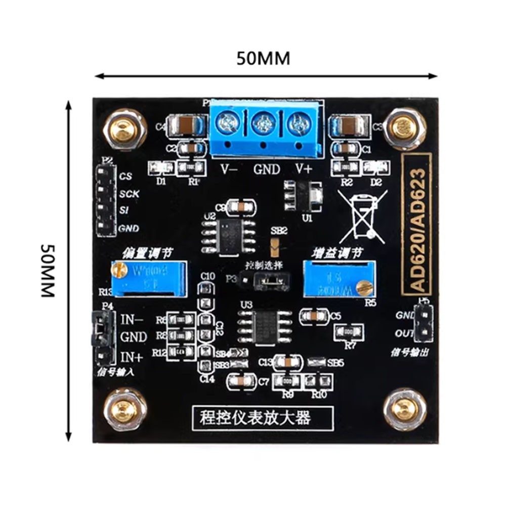5PCS Instrumentation Amplifier Module MCP41100 Adjusts Differential