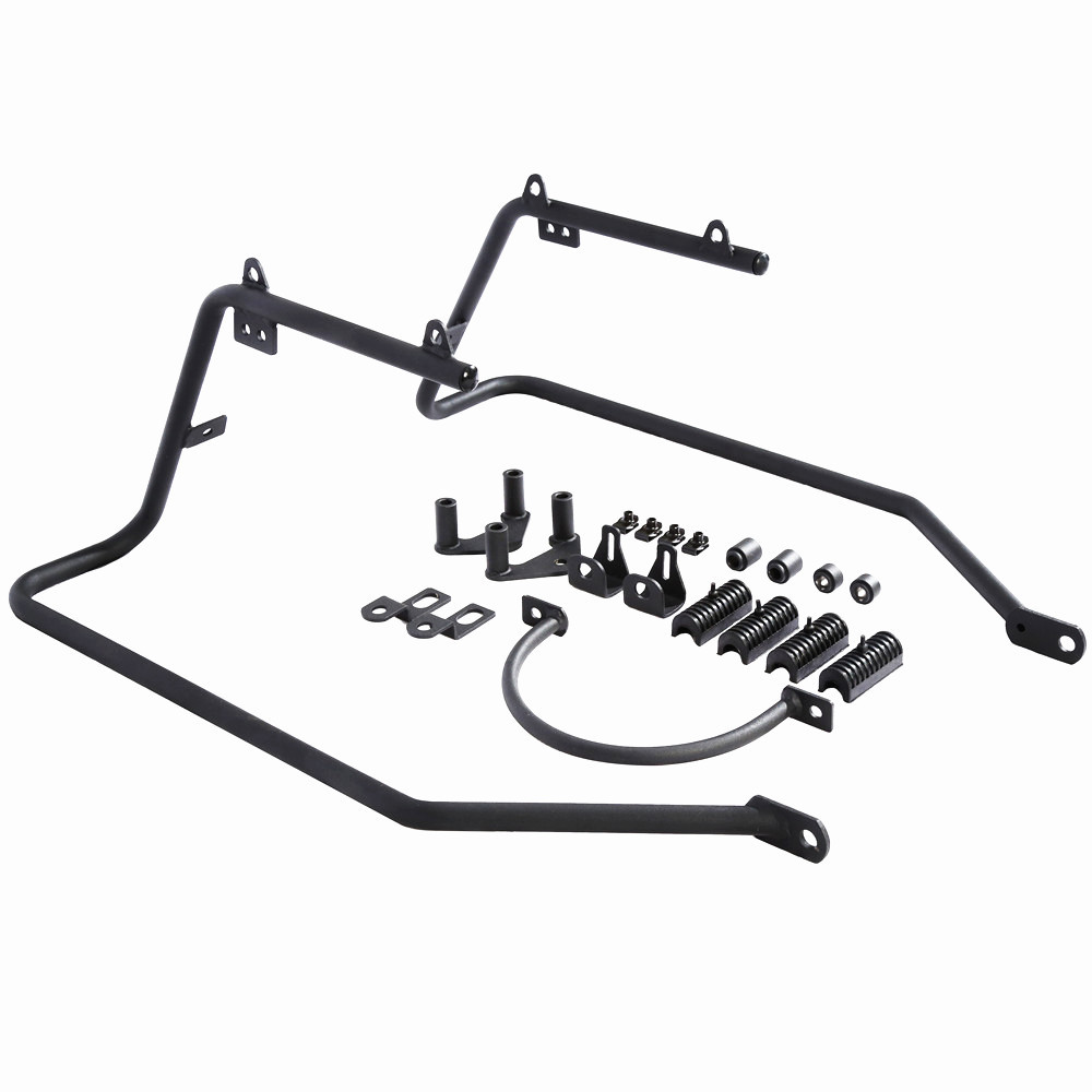 For Harley Sportster 04-14 Black Hard Saddlebags Saddle Bag&Conversion Brackets