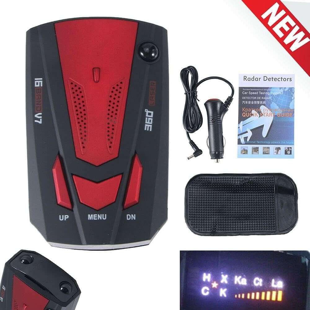 High Sensitivity Radar Detector - 360° Laser Detection & Voice Alert System