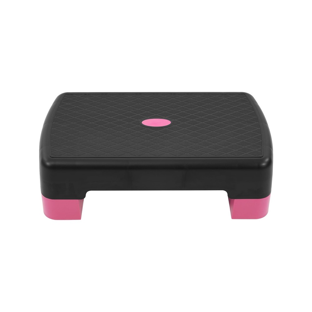 18" Aerobic Step Platform, Workout Stepper with Adjustable 2 Stackable Risers...