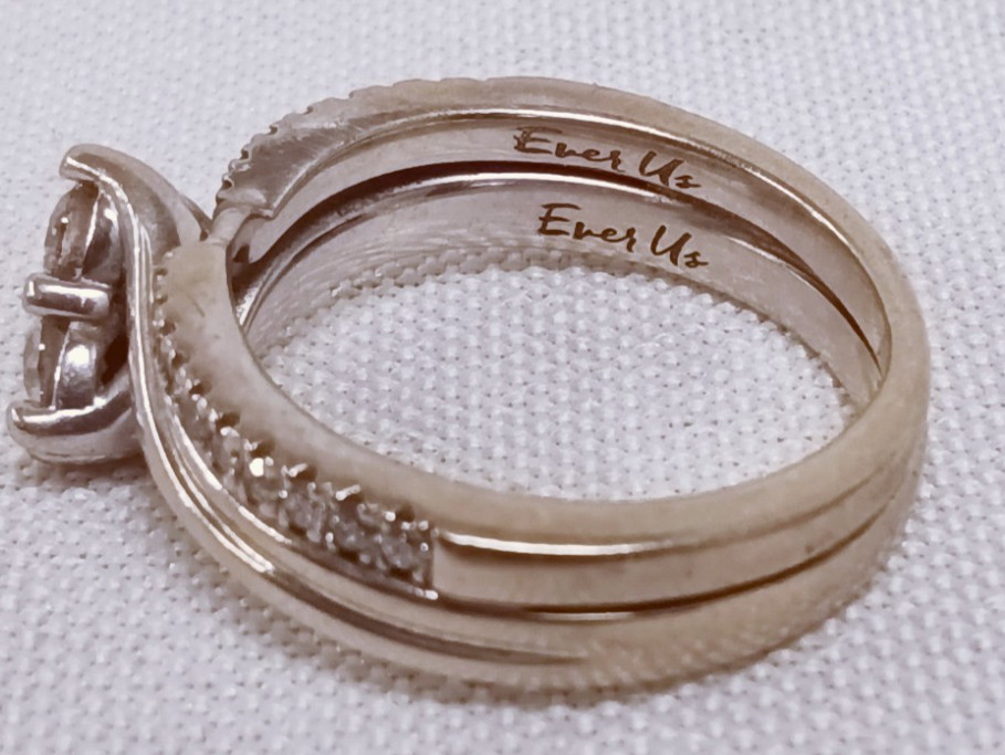14k White Gold Diamond Forever Us Wedding Ring - Size 6 - 6.5g