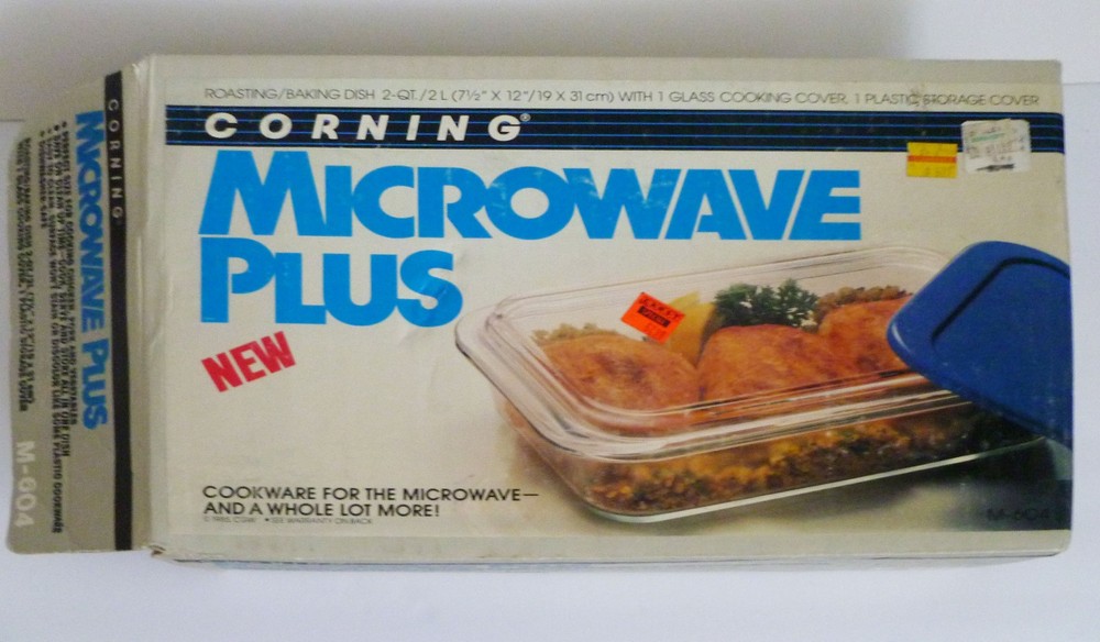 VTG Corning Microwave Plus Roasting/Baking Dish 2 Qt. NIB Rectangular 1985 M-604