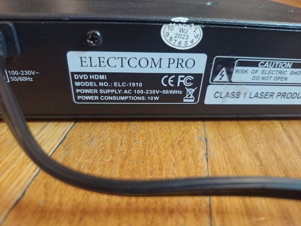 Electcom DVD Player ELC-1910 Works Great!