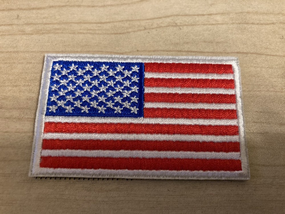 American Flag Patch with White Border