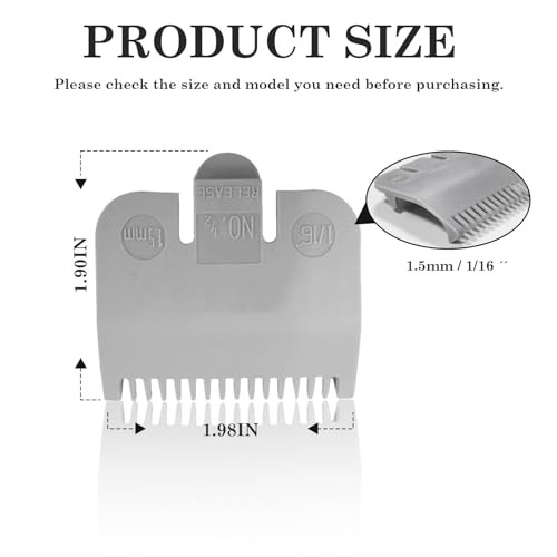 1/16" Replacement for Wahl Professional Attachment Clipper Guide Replacement...