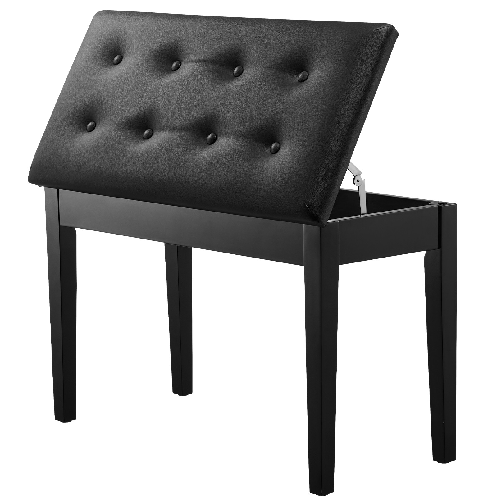 VEVOR Duet Piano Keyboard Bench Storage Padded Chair Wooden Vanity Bookcase