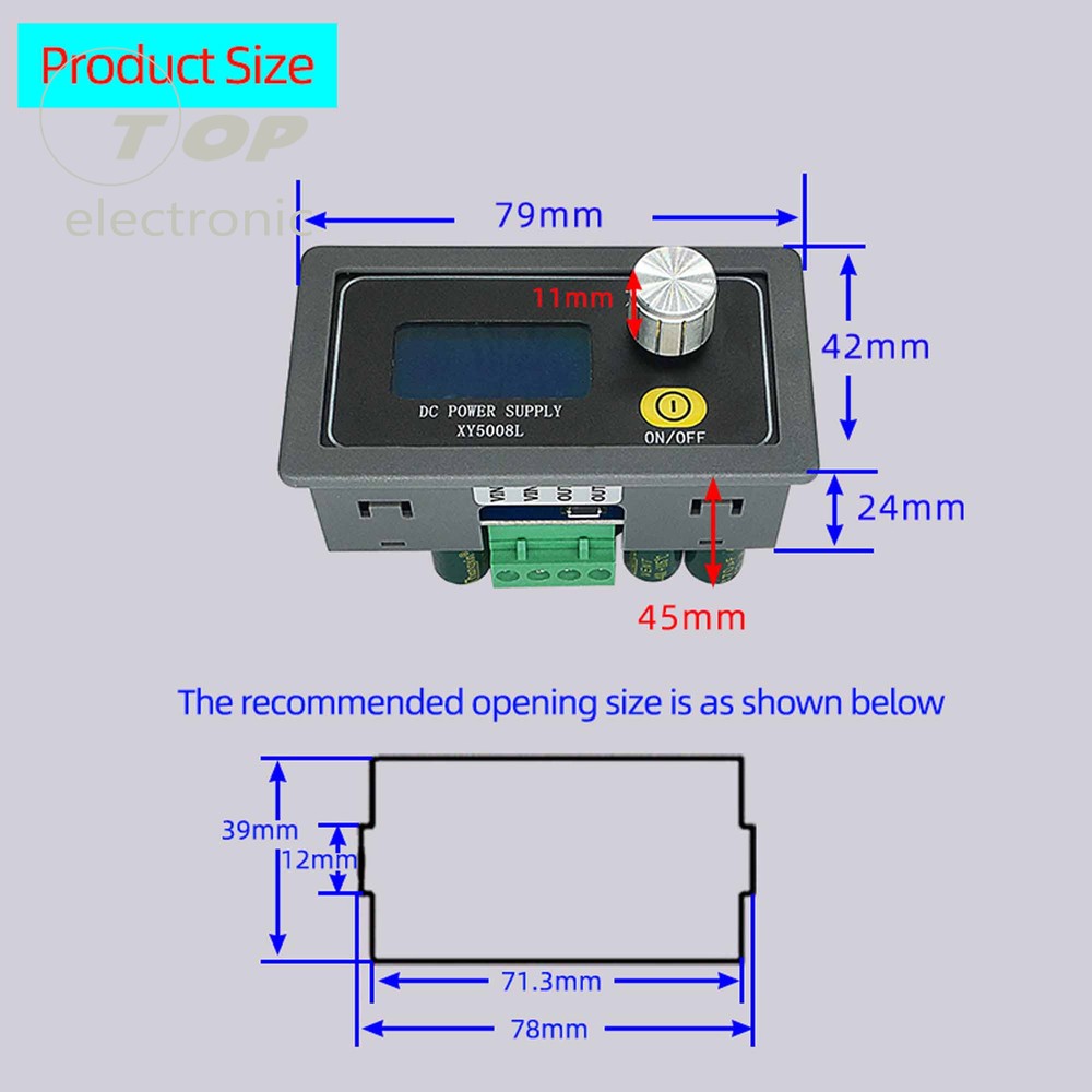 DC 50V 8A 400W Constant Voltage Buck Module Adjustable Regulated Power Supply