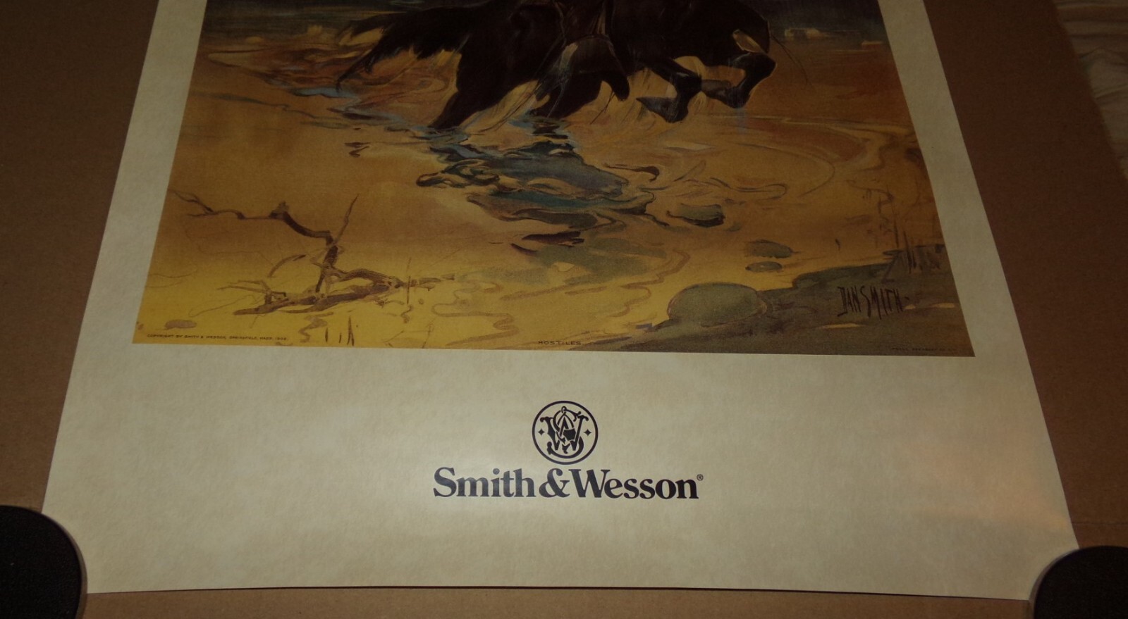 RARE 1980's Smith & Wesson - The Hostiles - Print Poster by Dan Smith 18x24 NOS