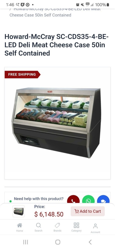 Howard McCray Deli Meat Case.