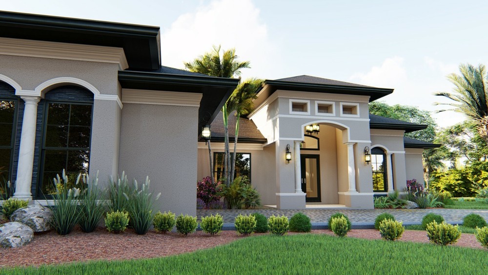 BLUEPRINTS MEDITERRANEAN HOUSE PLAN ARCHUP #104M