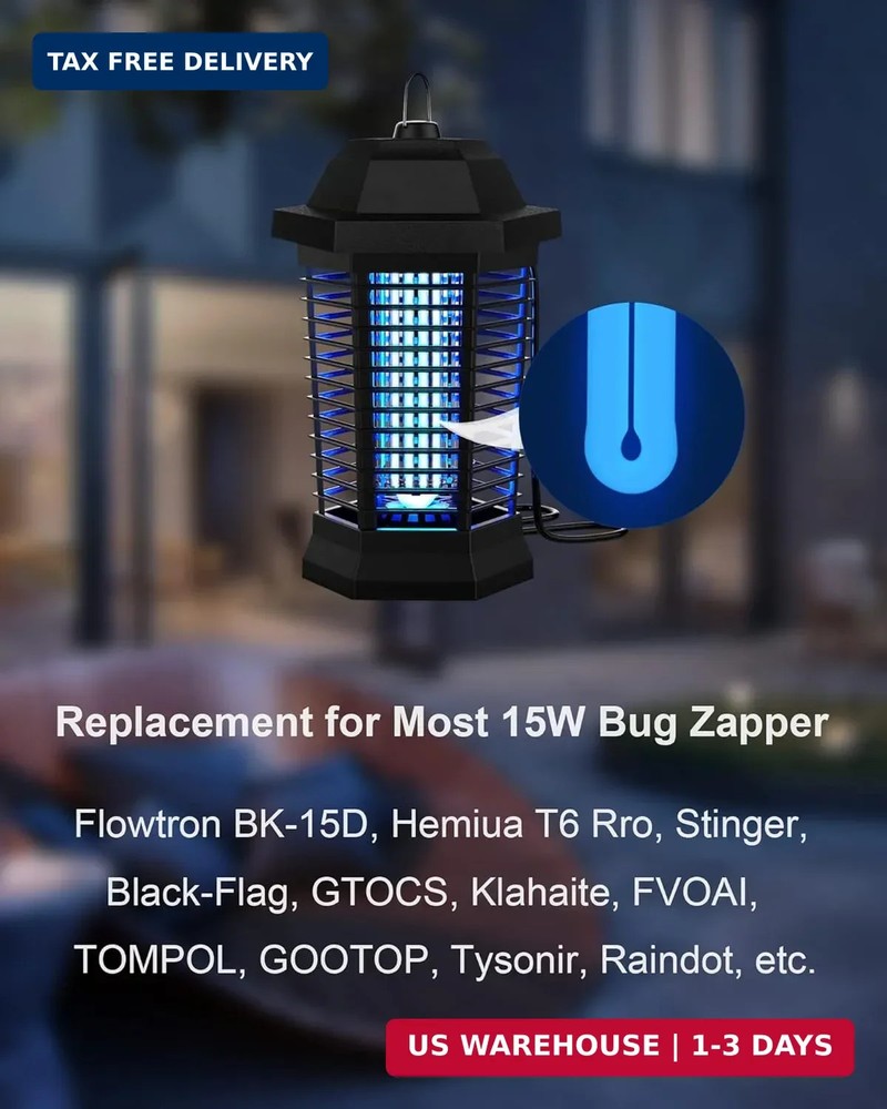 Bug Zapper Light Bulb Replacement for 15W Bug Zapper with 4-Pin Base, Ful 15W...
