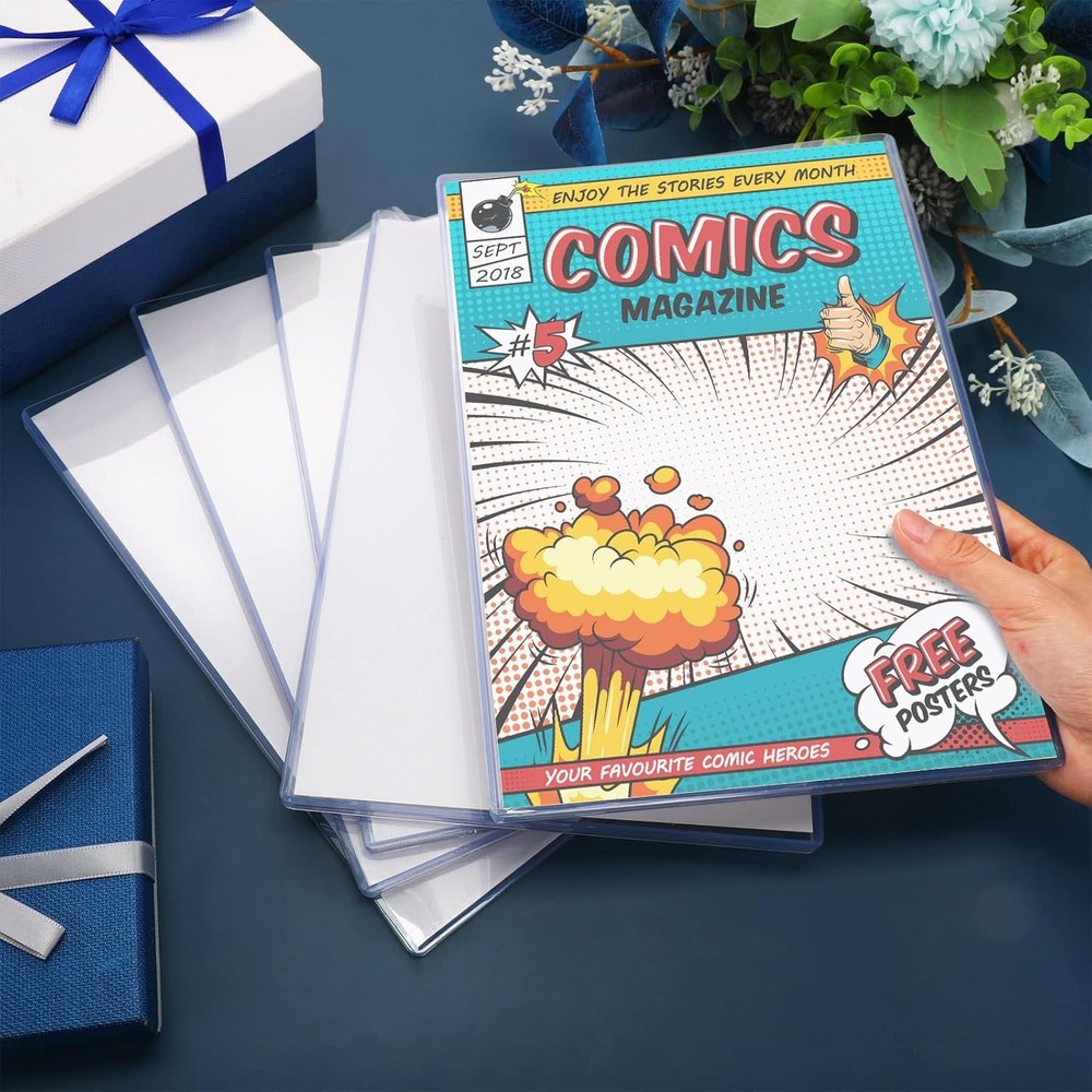 Zonon 5 Set Comic Book Display Case Set, Include Sleeves and clear