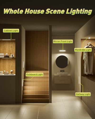 Under Cabinet Lights Motion Sensor, Rechargeable Puck Lights Wireless with