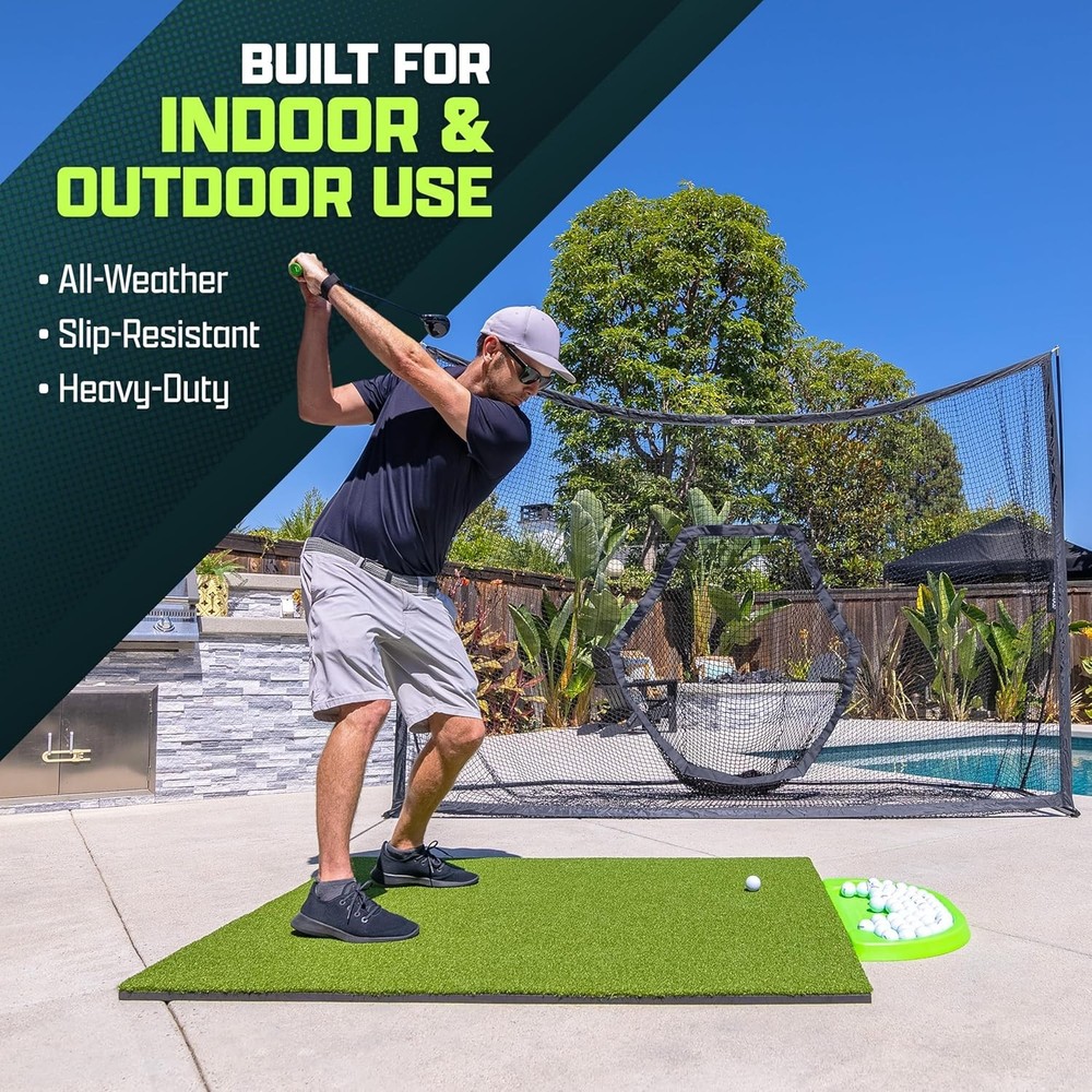 Professional Golf Hitting Mat 5' x 4' - Perfect for Home Simulators & Practice