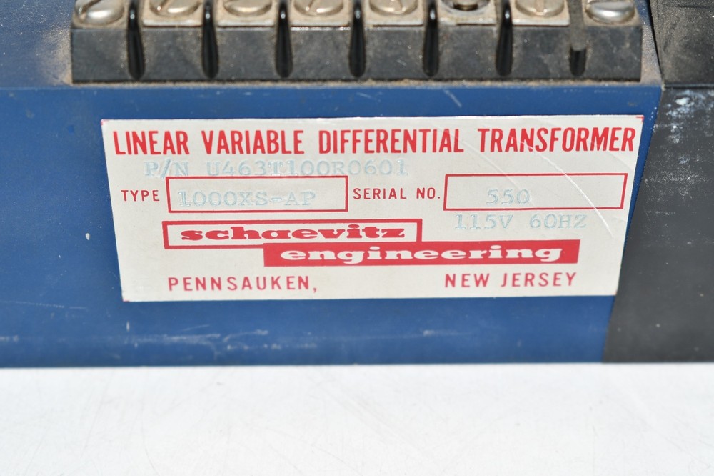 SCHAEVITZ 1000XS-AP LINEAR VARIABLE TRANSFORMER U463T100R0601